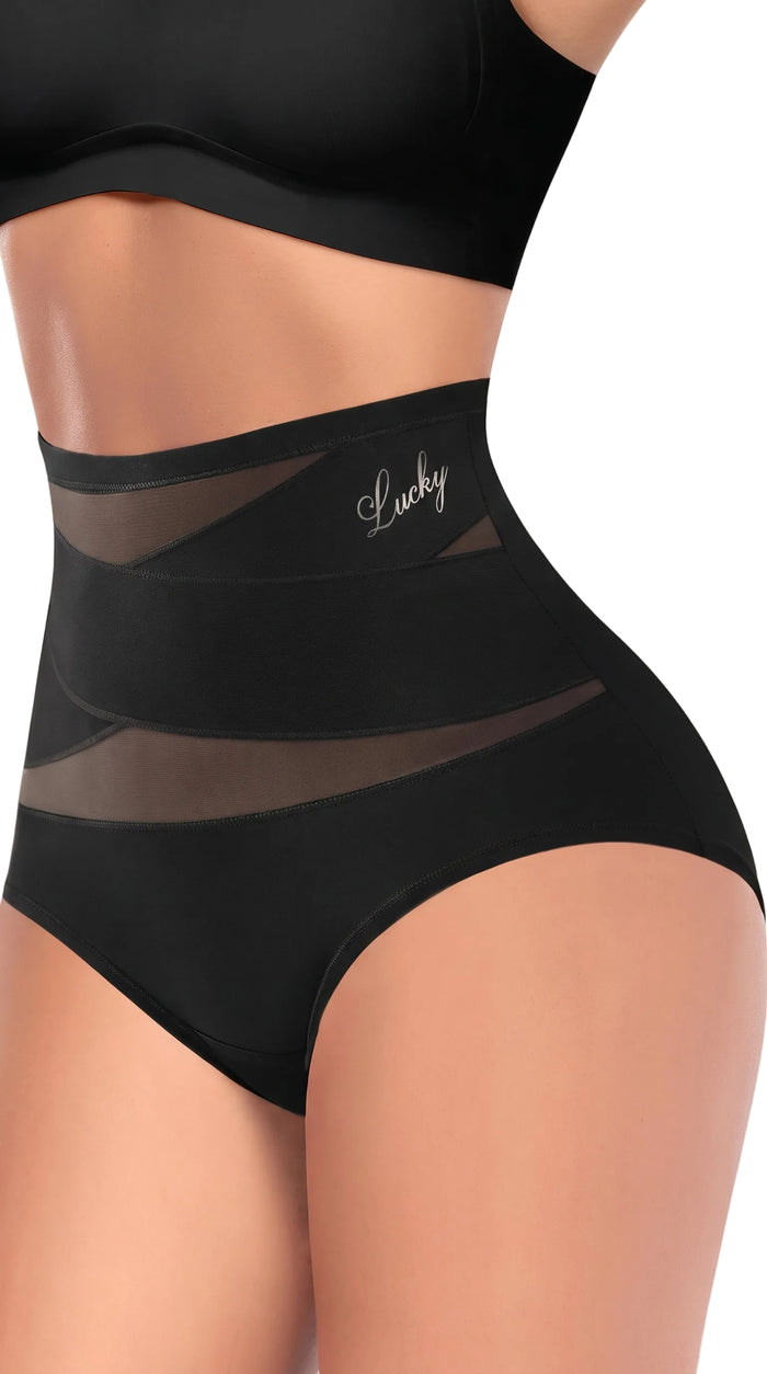 High Waist Tummy Control Breathable Mesh Cross Seamless Hip Lifting Briefs
